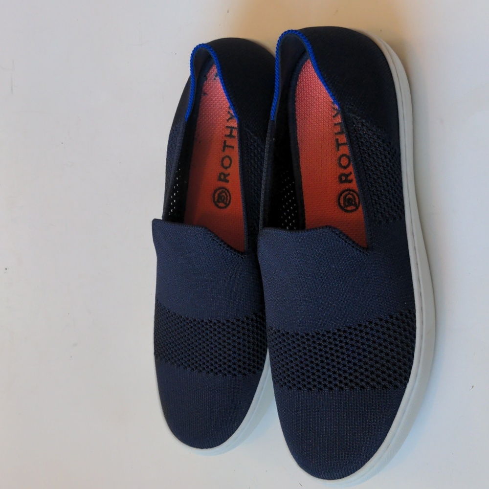 Rothy's Maritime Lattice Navy Blue Slip On Flats Size 9.5
